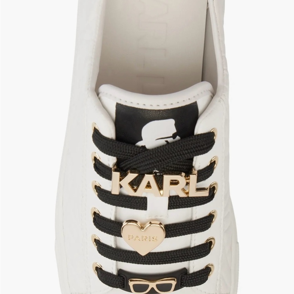 New KARL LAGERFELD PARIS
Cate Karl Box Lace-Up Low-Top Sneakers size 7.5 - Picture 3 of 7